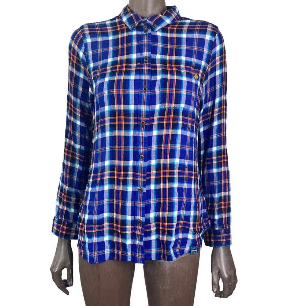 Superdry Blue Plaid Button-Up Women's Flannel